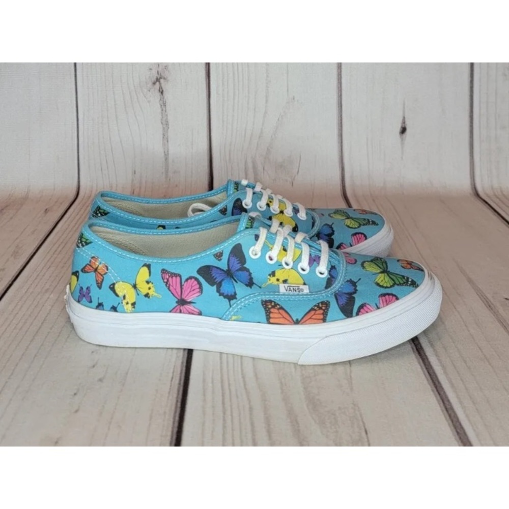 Vans Blue Butterfly Print Low Top Sneakers